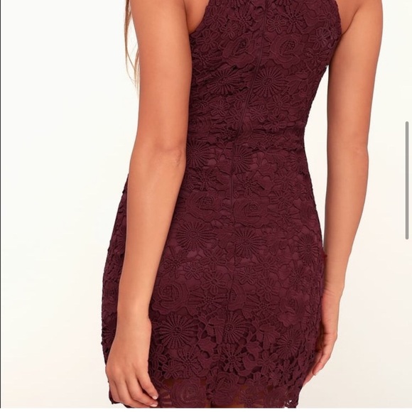 Lulu’s Love Poem Burgundy Lace Mini Dress - Picture 2 of 14